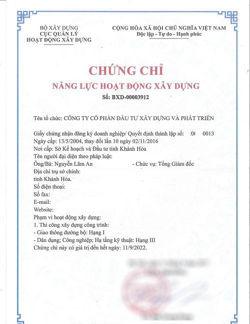 Dịch Vụ Xin Cấp Chứng Chỉ Năng Lực Hoạt Động Xây Dựng Trọn Gói